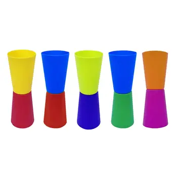 10x откидных чашек для спортивного инвентаря для тренировки скорости и ловкости, перевернутые чашки для уличного баскетбола, футбола в помещении с сеткой для хранения