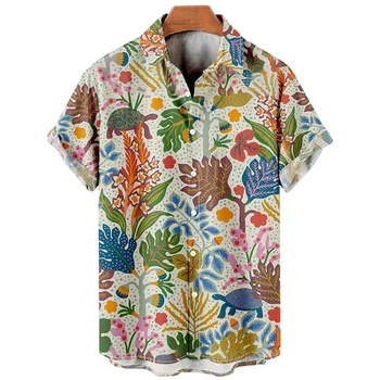 2023 Рубашки Из Кокосовой Пальмы Для Мужчин С 3d Принтом, Мужская Гавайская Рубашка, Пляжная Рубашка Aloha, Негабаритная Мужская Блузка Camisa Camisas De Hombre